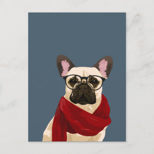 Carte postale Hipster French Bulldog pour Amoureux