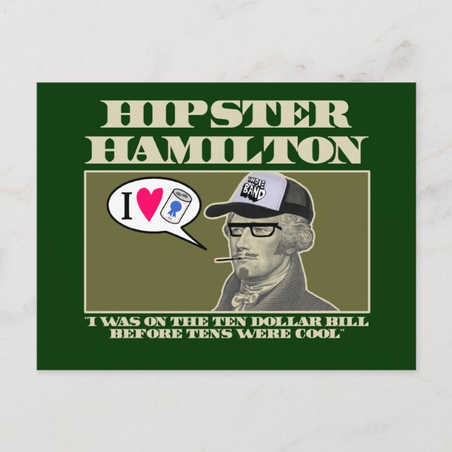 Carte Postale Hipster Hamilton (Devant)