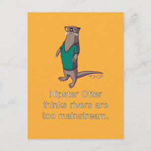 Carte postale Hipster Otter