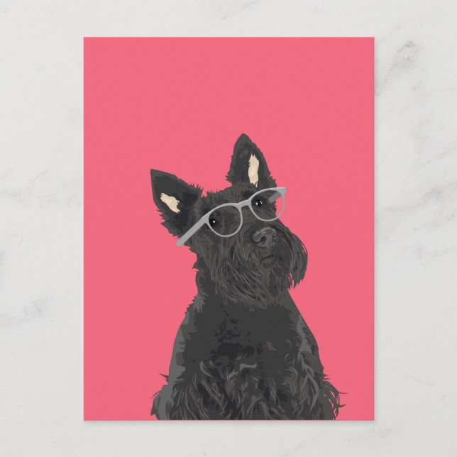 Carte postale Hipster Scottish Terrier pour Amoure (Devant)