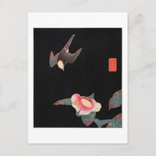 Carte Postale Hirondelle et Camellia, Jakuchú
