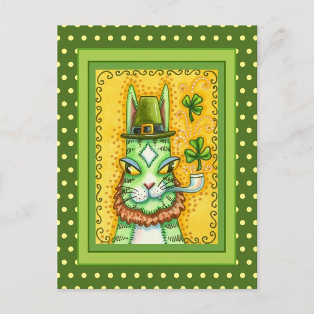 CARTE POSTALE HISS N'FITZ LEPRECHAUN, ST. CHAT AMUSANT DE LA JOU (Devant)