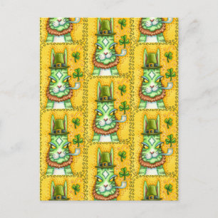 CARTE POSTALE HISS N'FITZ LEPRECHAUN, ST. CHAT AMUSANT DE LA JOU
