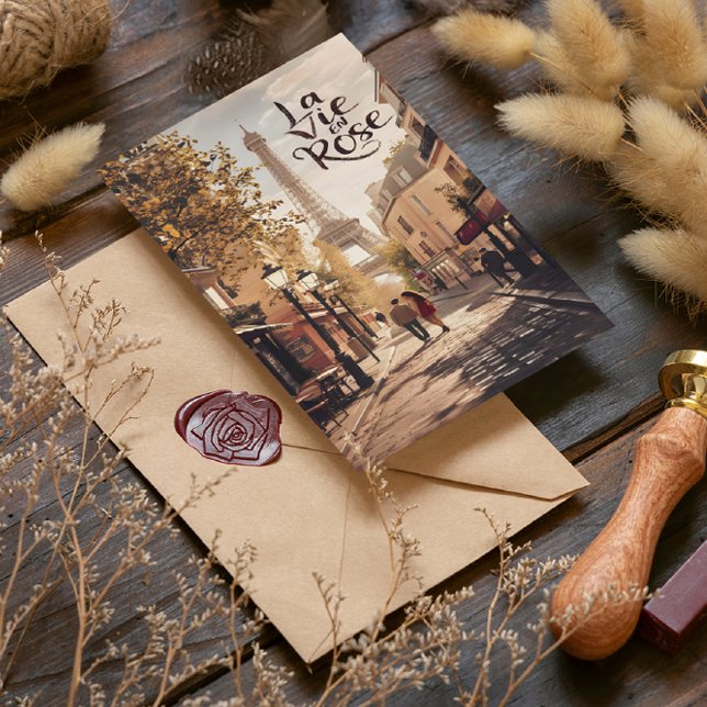 Carte Postale Histoire d'amour parisienne Une promenade avec la  (Créateur téléchargé)