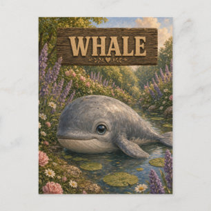 Carte Postale Histoire de Bébé Baleine Mignonne Livre de Nursery