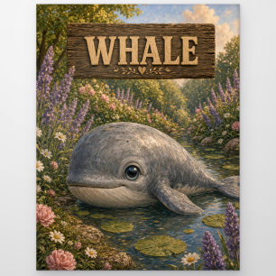 Carte Postale Histoire de Bébé Baleine Mignonne Livre de Nursery