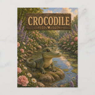 Carte Postale Histoire de bébé crocodile mignon Livre pour enfan