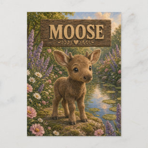 Carte Postale Histoire de bébé élan mignon Livre pour enfants An