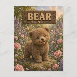 Carte Postale Histoire de bébé ours mignon Livre de nursery Anim