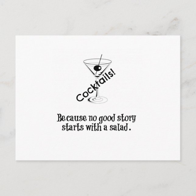 Carte Postale Histoire de cocktail (Devant)