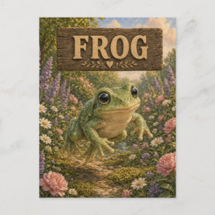 Carte Postale Histoire de grenouille mignonne pour bébé Nursery