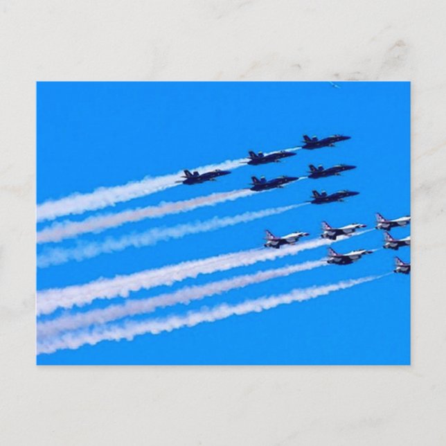 Carte Postale Histoire de vol des Blue Angels et des Thunderbird (Devant)
