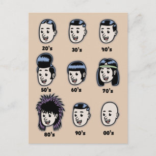 Carte Postale Histoire des cheveux mâles