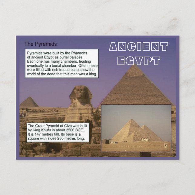 Carte Postale Histoire, Egypte ancienne, Pyramides (Devant)