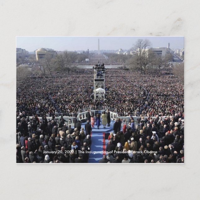 Carte Postale HISTOIRE : Foule à l'investiture d'Obama (Devant)
