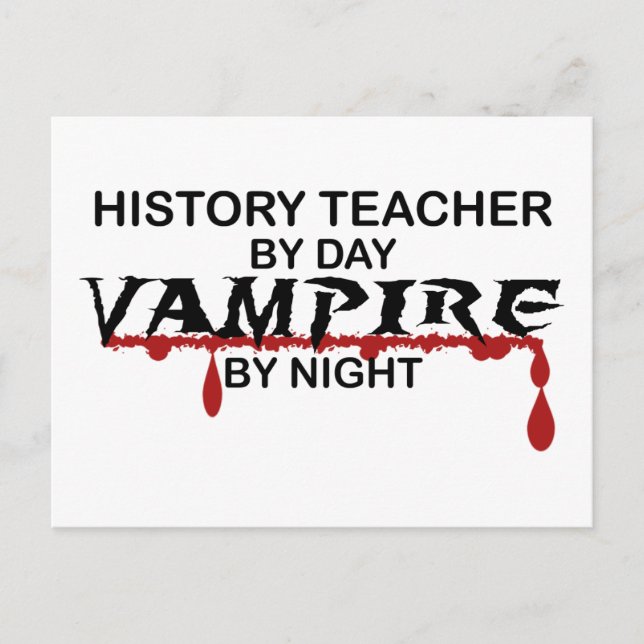 Carte Postale Histoire Professeur Vampire par nuit (Devant)
