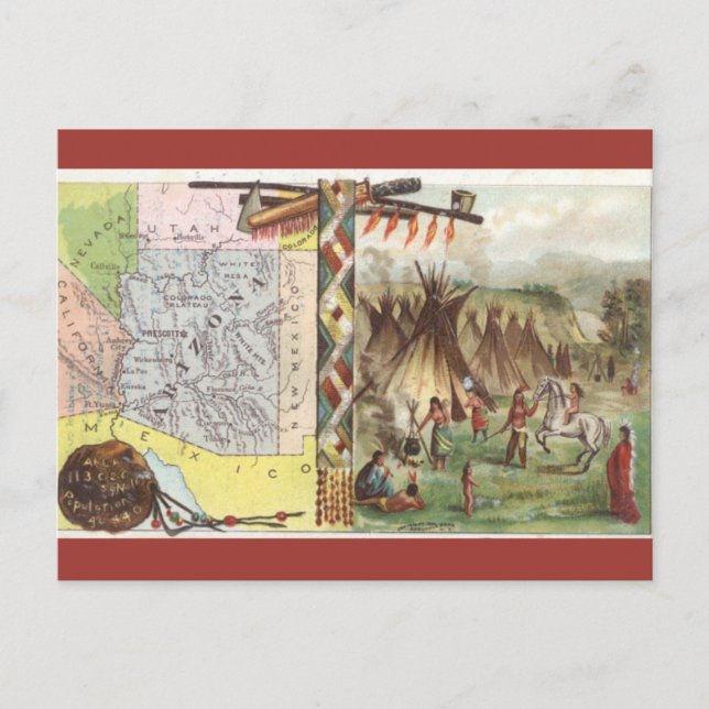 Carte Postale Histoire vintage de l'Arizona (Devant)
