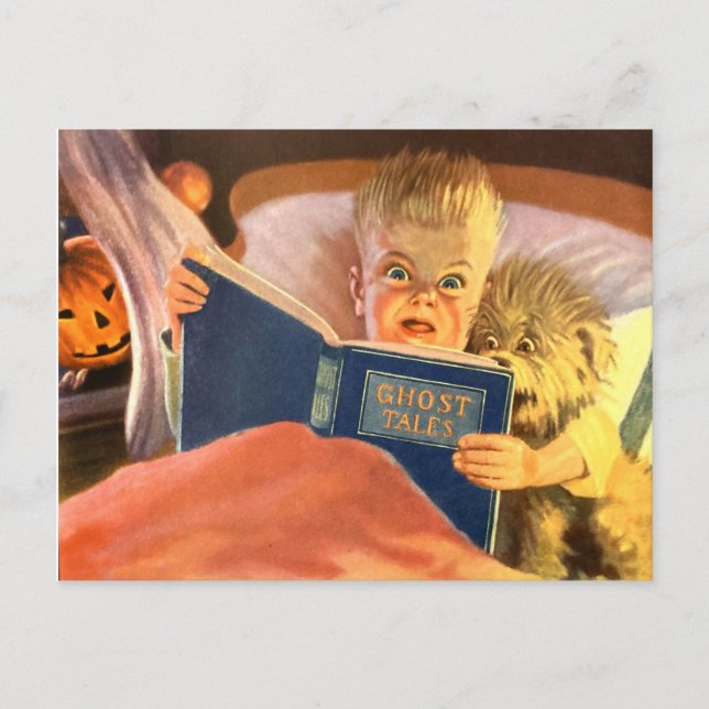 Carte Postale Histoires de fantômes Peur Garçon et Chien (Devant)