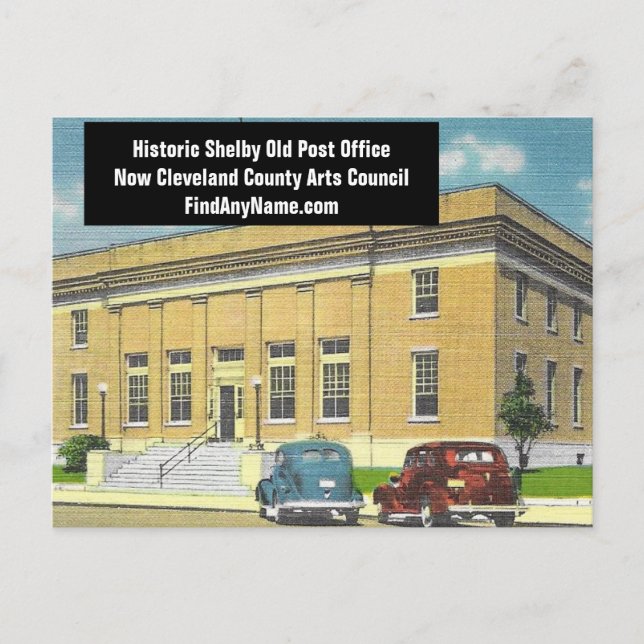 Carte Postale Historic Shelby NC Ancien bureau de poste (Devant)