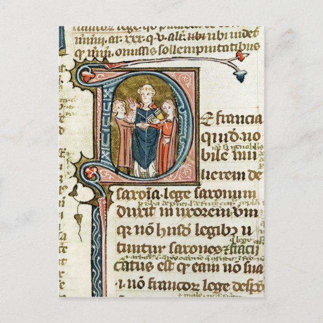 Carte Postale Historié 'D' initial représentant un prêtre (Devant)