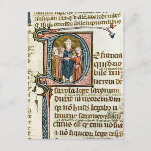Carte Postale Historié 'D' initial représentant un prêtre
