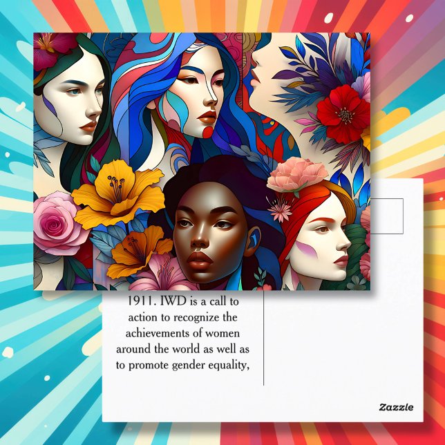 Carte Postale Historique de la Journée internationale de la femm (Créateur téléchargé)