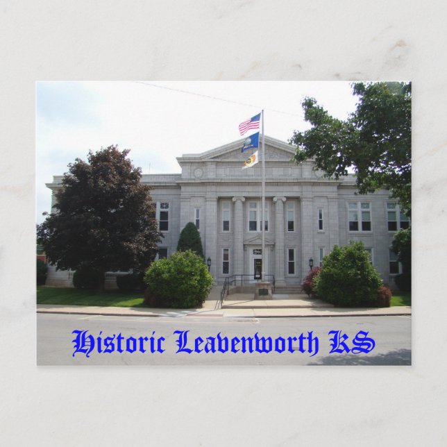Carte Postale Historique Leavenworth KS - Hôtel de ville (Devant)