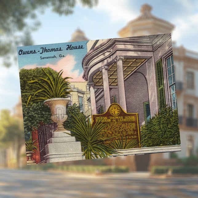 Carte Postale Historique Owens-Thomas House Savannah GA (Créateur téléchargé)