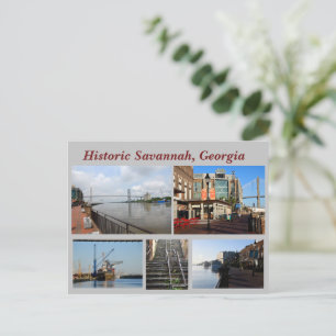 Carte postale Historique Savannah, Géorgie Holiday