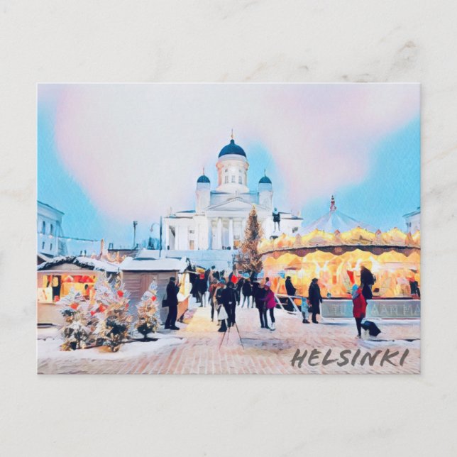 Carte Postale Hiver à Helsinki (Devant)
