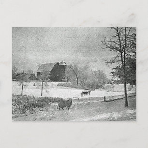 Carte Postale Hiver à la ferme