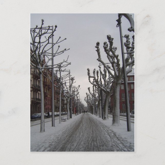 Carte Postale Hiver à Strasbourg (Devant)