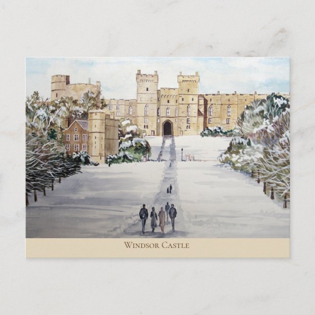 Carte Postale Hiver à Windsor Castle Paysage Peinture (Devant)