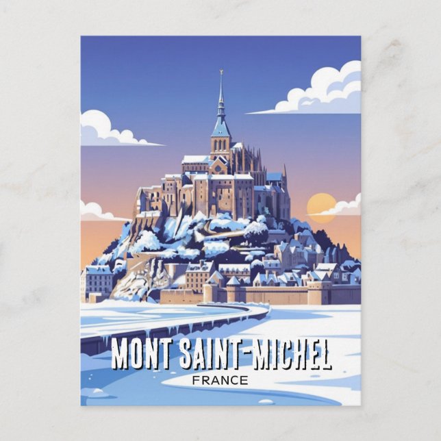 Carte Postale Hiver au Mont Saint-Michel (Devant)