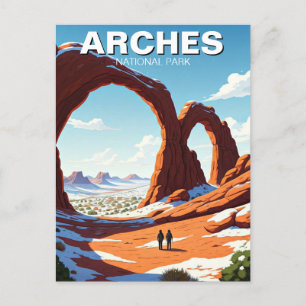 Carte Postale Hiver au Parc national des Arches de Moab Utah