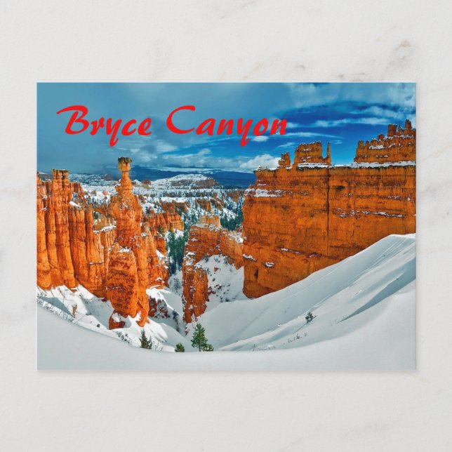 Carte Postale Hiver Bryce Canyon National Park Utah (Devant)
