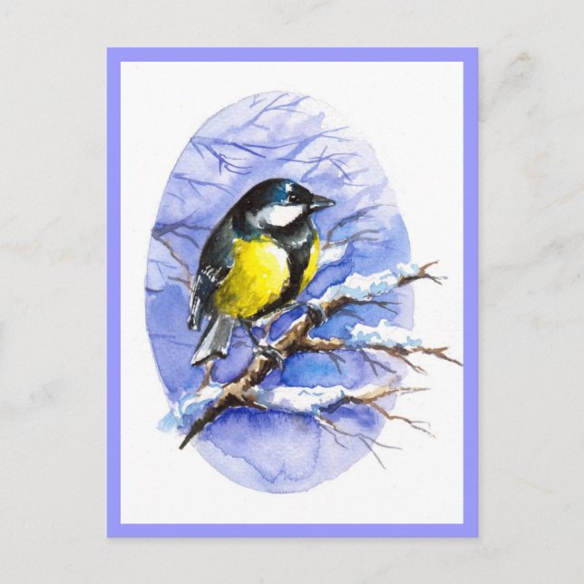 Carte postale Hiver Chickadee. (Devant)
