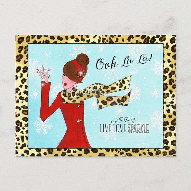 Carte Postale HIVER DIVA - Live Love Sparkle! (Devant)