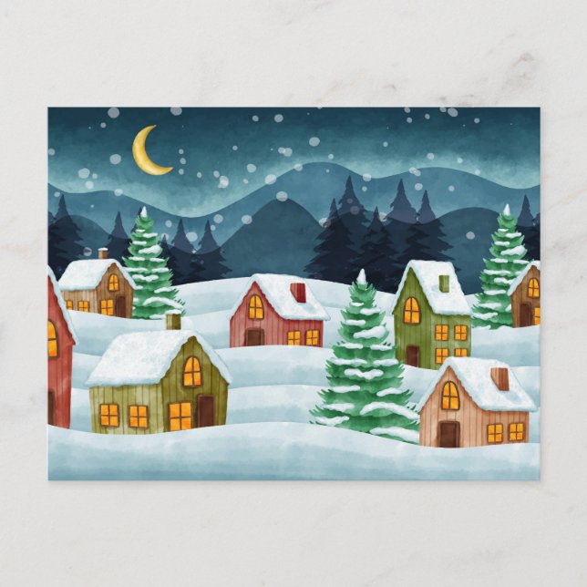 Carte Postale Hiver en ville (Devant)