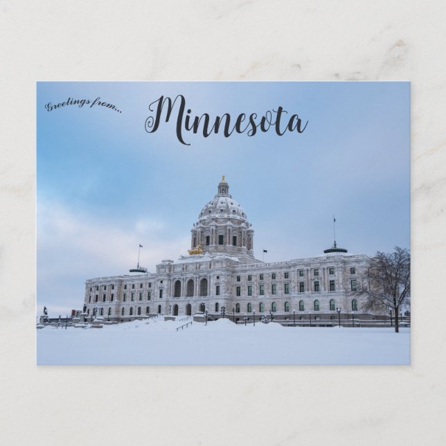 Carte Postale Hiver Minnesota State Capitol St Paul Minnesota (Devant)
