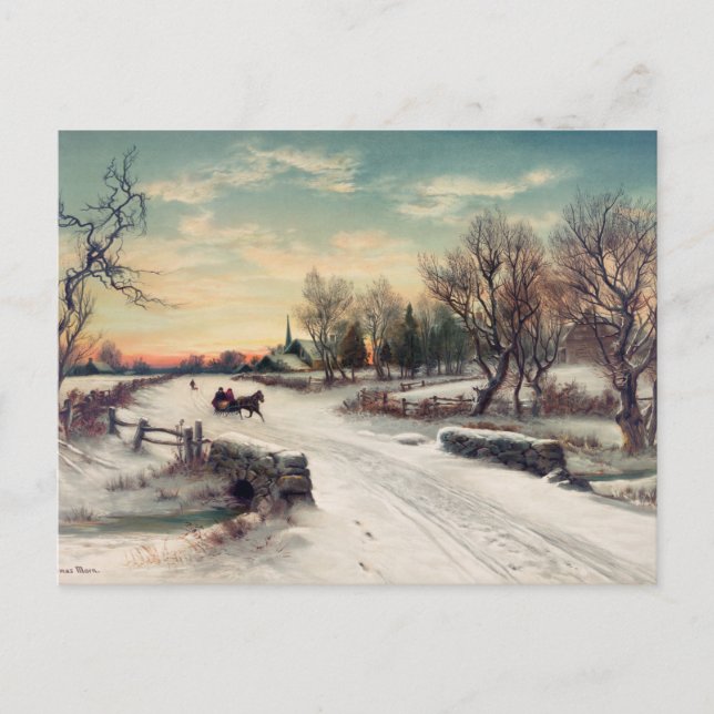 Carte Postale hiver vintage (Devant)
