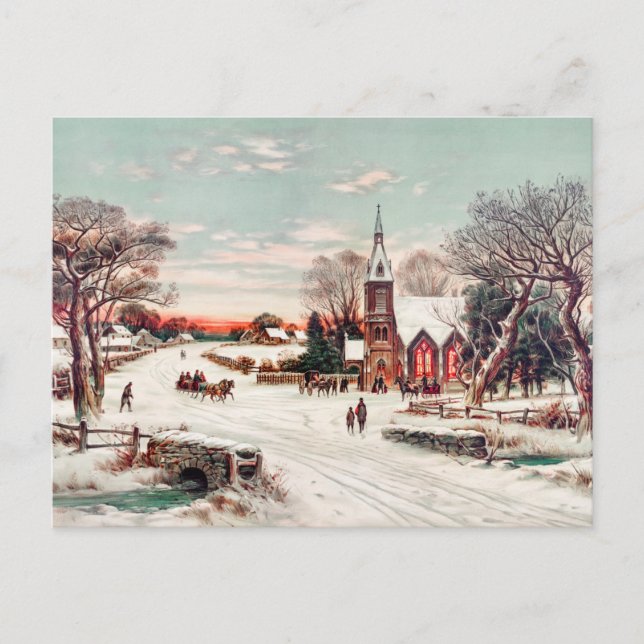 Carte postale hiver vintage (Devant)
