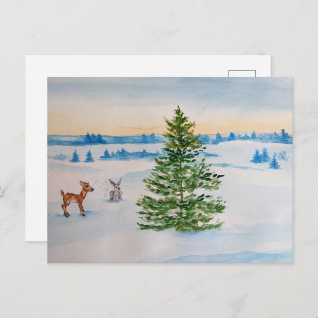 carte postale hivernale (Devant / Derrière)