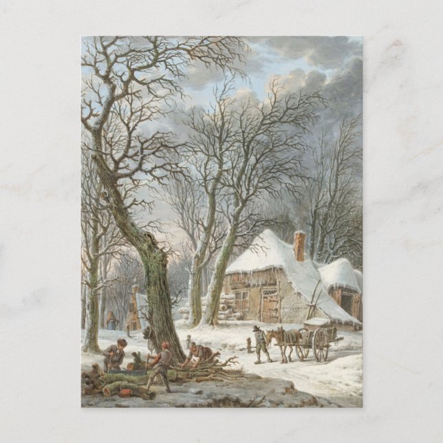 Carte postale hivernale vintage (Devant)