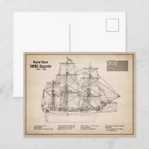 Carte Postale HMS Bounty - Plan directeur des navires SD