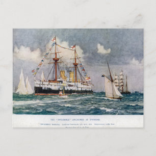 Carte Postale HMS inflexible en fer cuirassé 1876