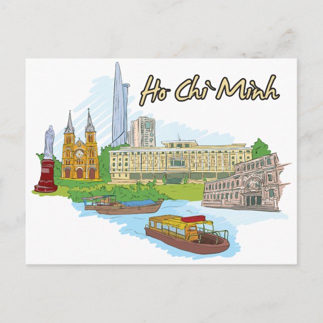 Carte Postale Ho Chi Minh, ville célèbre au Vietnam (Devant)