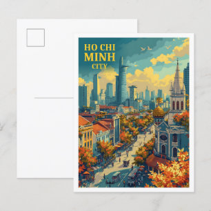 Carte Postale Ho Chi Minh Ville Viêt Nam Illustration de l'art V
