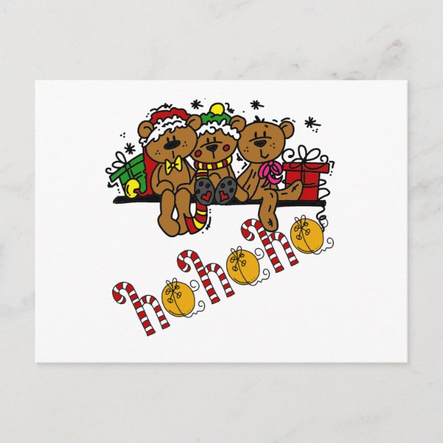 Carte Postale Ho Ho Ho Nounours (Devant)