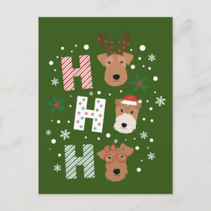 Carte Postale Ho Ho Ho Welsh Terrier Joyeux Noël